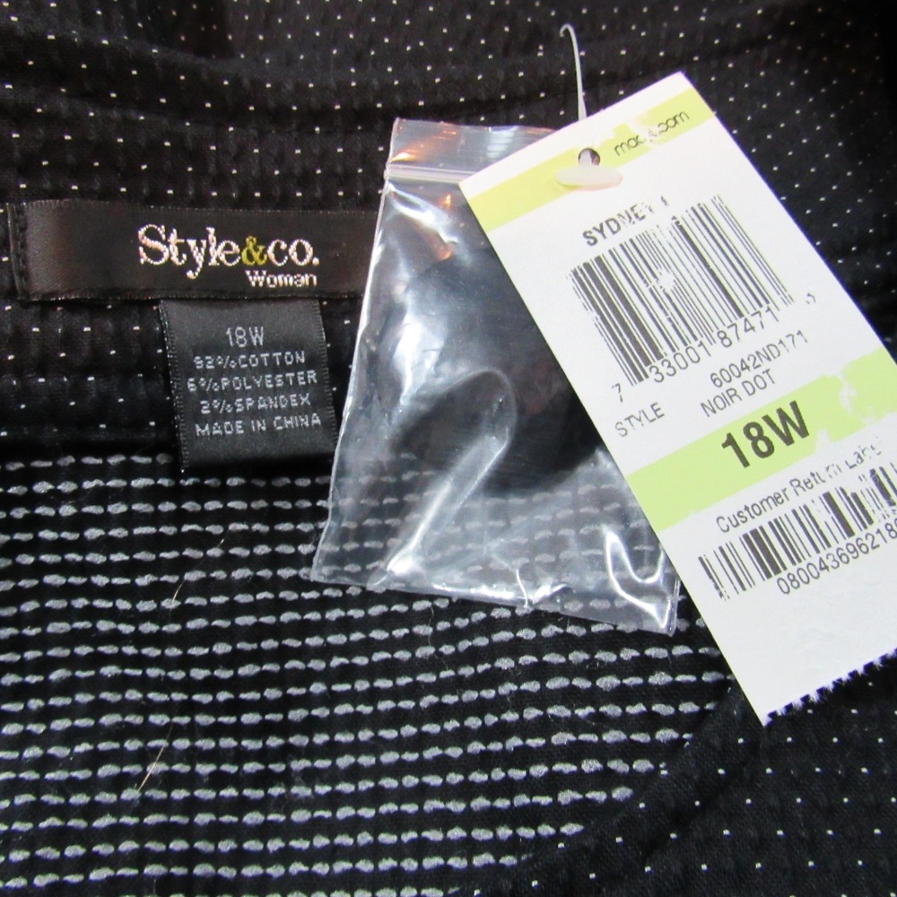 NWT Style & Co Woman black white dotted jacket - Picture 5 of 5